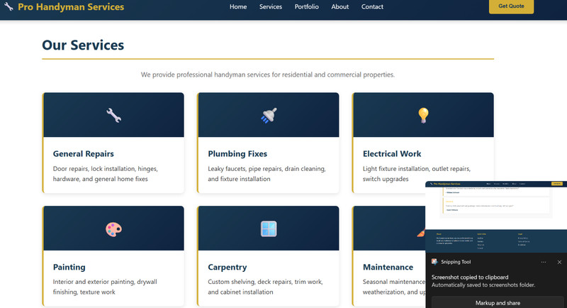 Professional Handyman Website HTML Template - Premium Design gallery