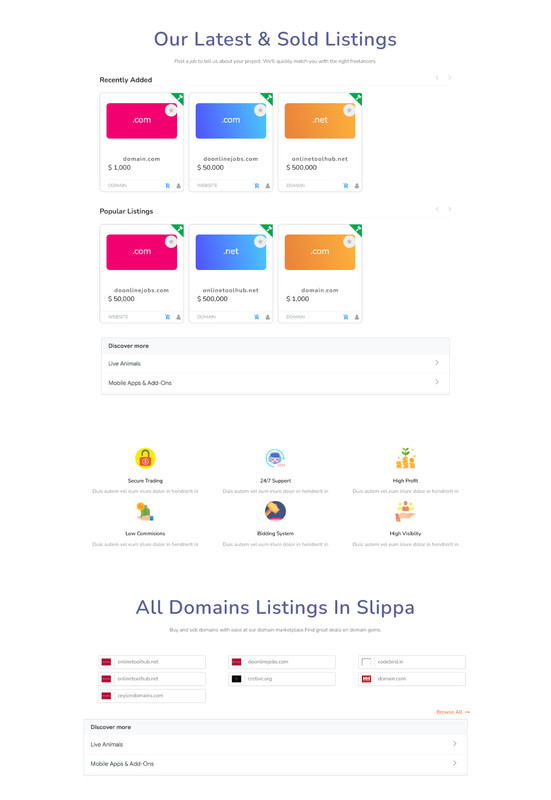 Zippa - Marketplace PHP Project | Domains, Websites, Apps, Social Media Platform gallery
