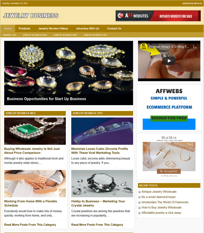JEWELRY TIPS Website Business For Sale – Work From Home Internet Business